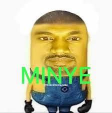 a deeply cursed yellow cartoon character with a real human face