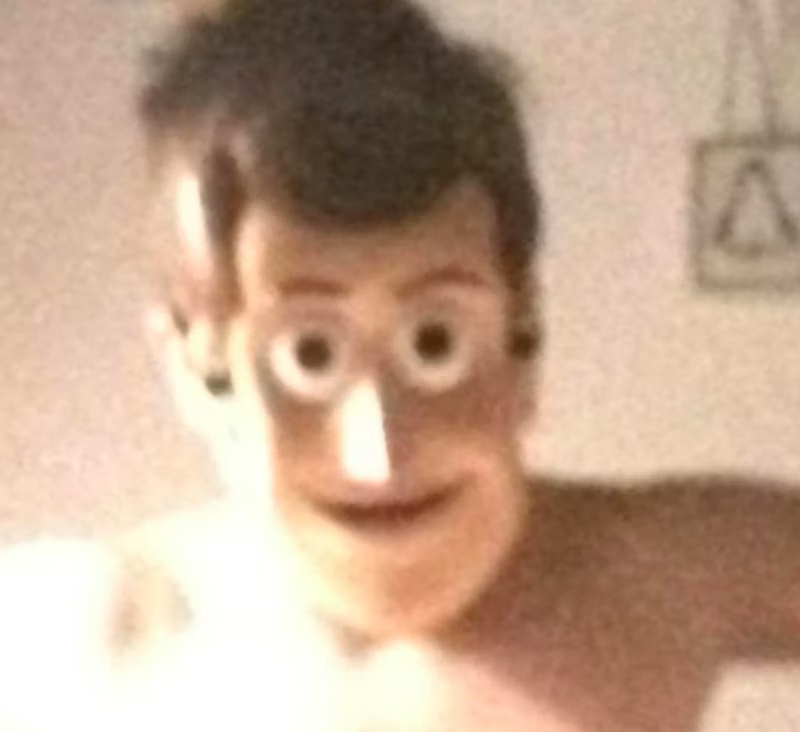 cursed close-up of a familiar children's toy